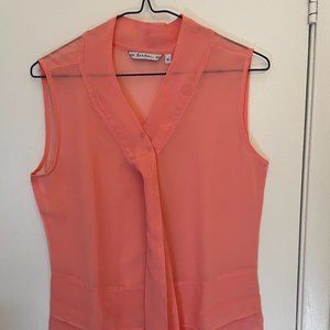 Mast & Harbour (semi sheer peach sleeveless top)